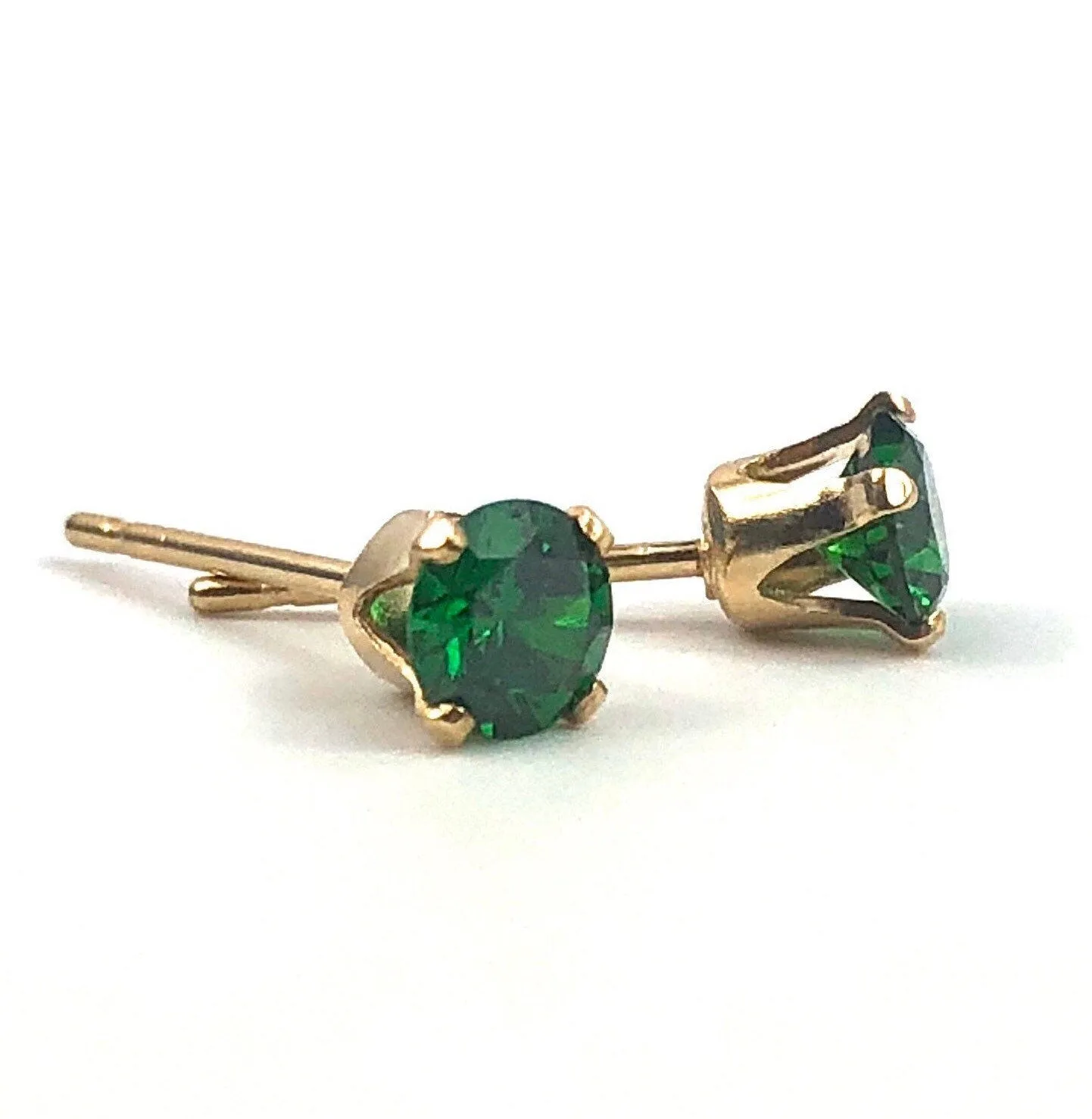 Green cubic zirconia, 14KGf stud earrings, 14K gold filled , SKU# 4011240M5