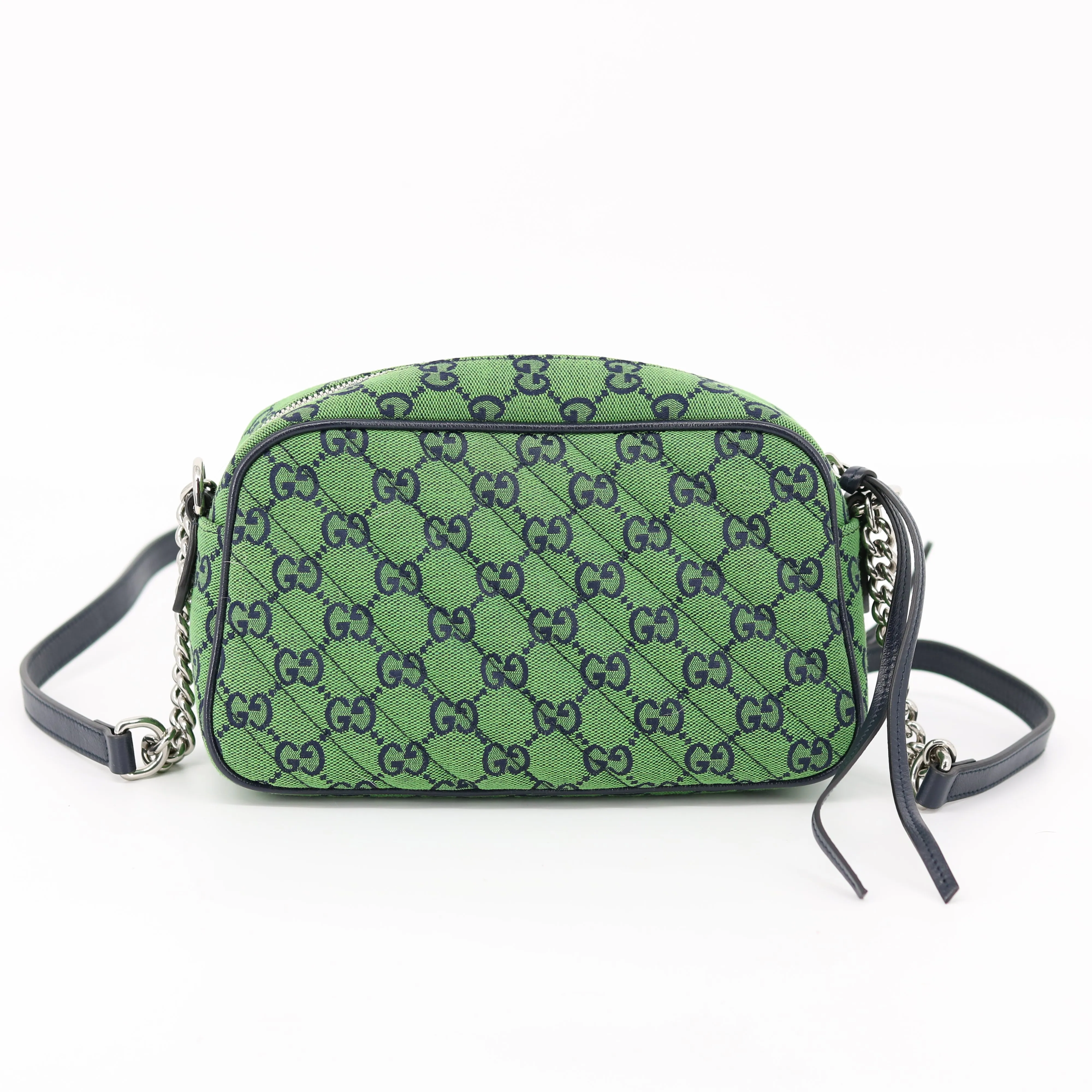 Gucci Green Canvas Marmont Camera Crossbody Bag