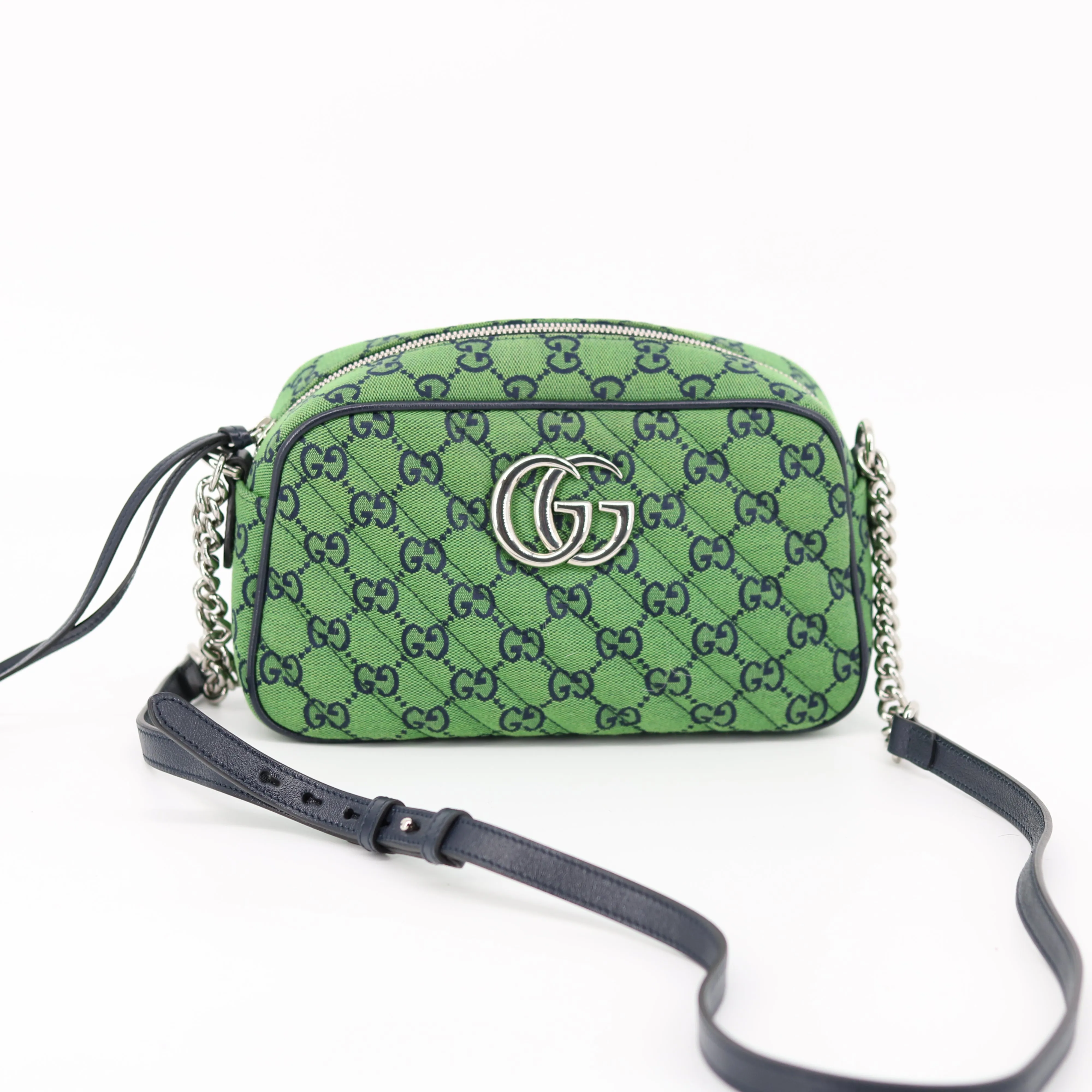 Gucci Green Canvas Marmont Camera Crossbody Bag