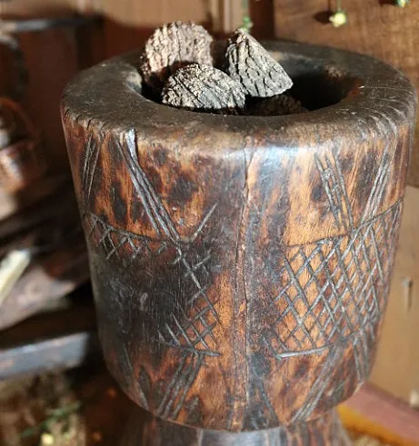 Hand Carved Mortar and Pestle Gorgeous Patina