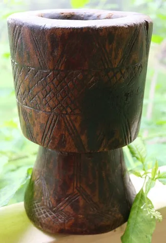 Hand Carved Mortar and Pestle Gorgeous Patina