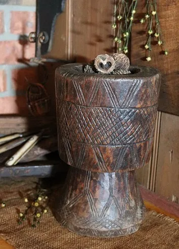 Hand Carved Mortar and Pestle Gorgeous Patina