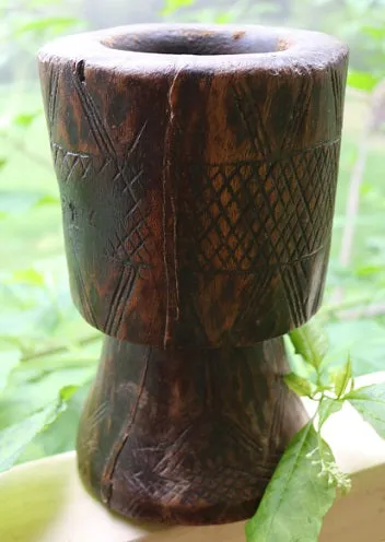 Hand Carved Mortar and Pestle Gorgeous Patina