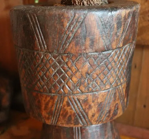 Hand Carved Mortar and Pestle Gorgeous Patina