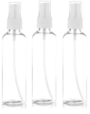 healthvit Empty 100ml Reffilable Transparent Spray Bottle - Pack of 3 For makeup,cosmetic, Scent Spray, perfumes ,toiletries liquid containers