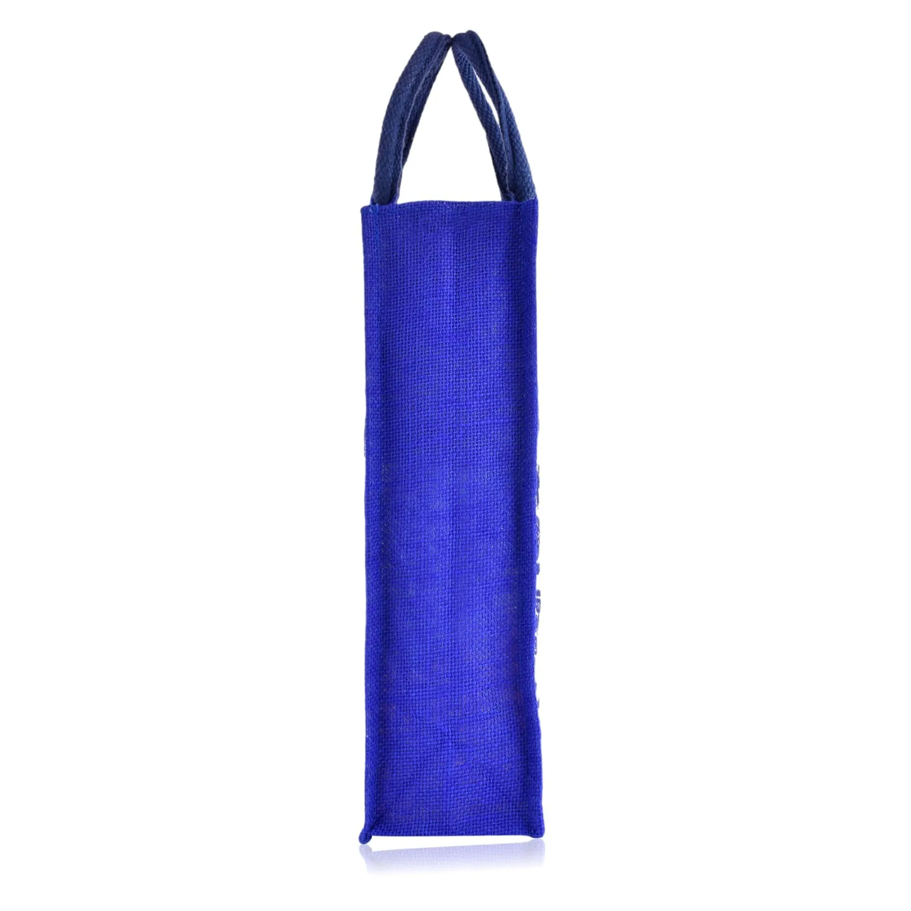 Heart Home Bottle Bag | Jute Carry Bag | Water Bottle Cover | Wine Bottle Bag | Reusable Bottle Bag with Handle | Bottle Bag for Office | Warli-Print Gift Bag | Blue