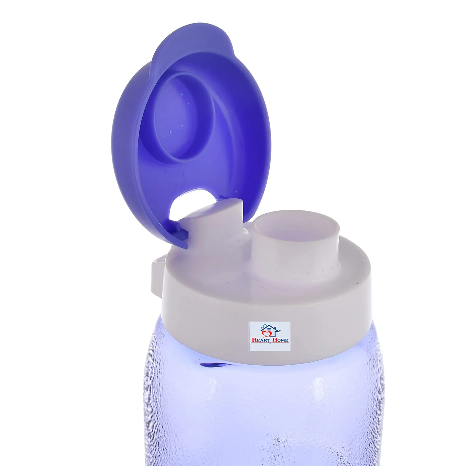 Heart Home Plastic Water Bottle With Sipper- 1 Litre, Pack of 6 (Pruple & Sky Blue)