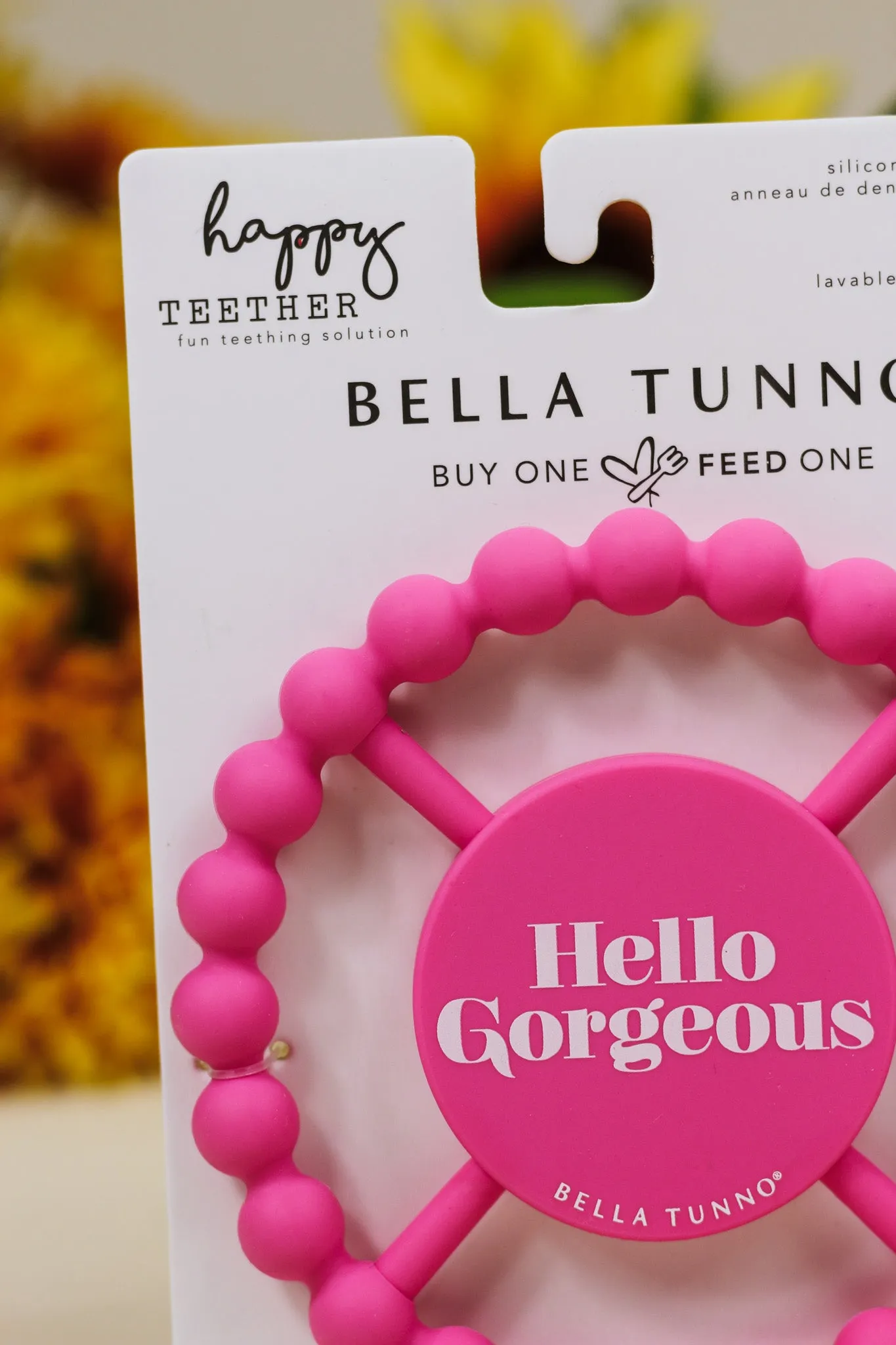 Hello Gorgeous Pink Silicone Teether