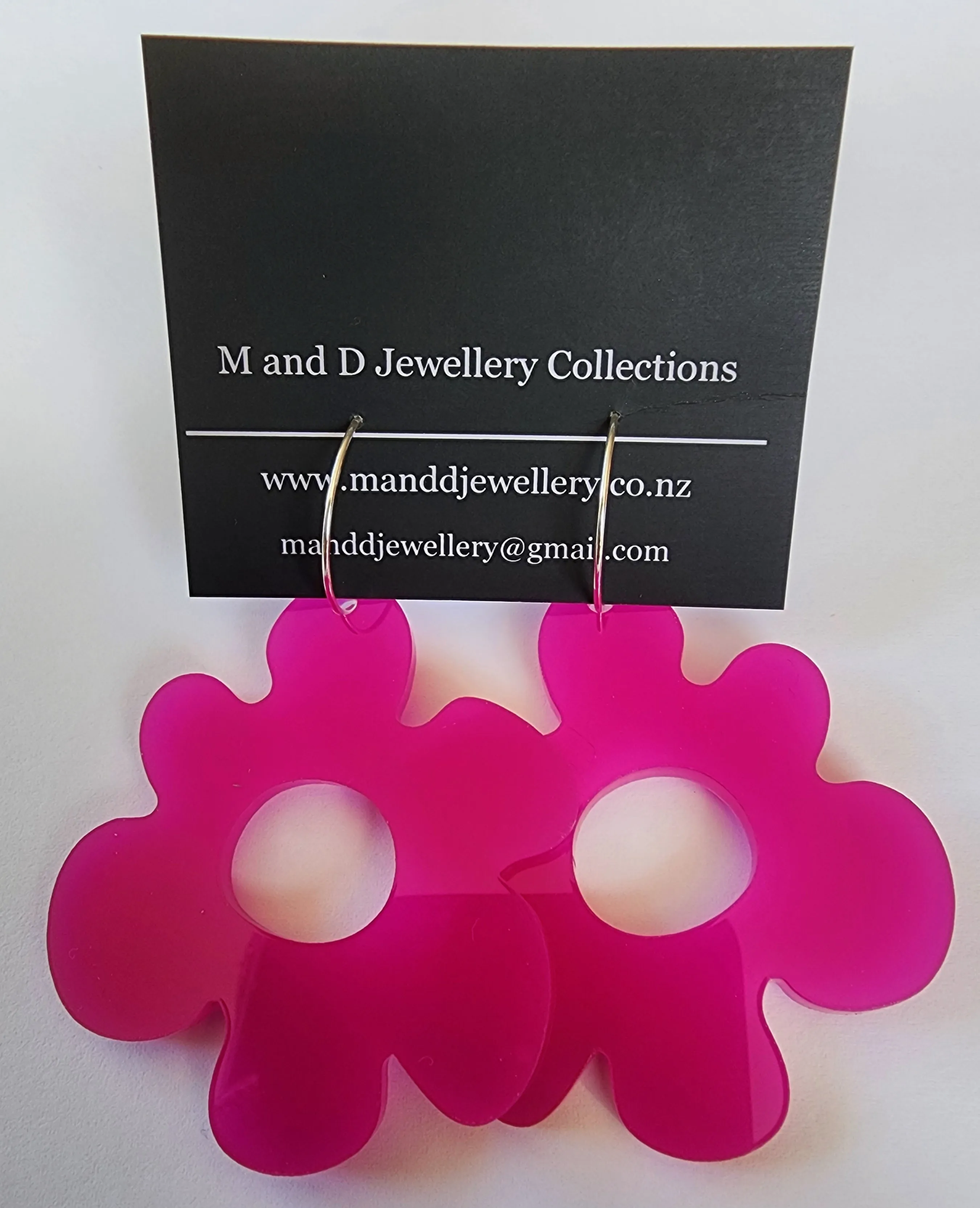 Hooped Jelly Flower Earrings