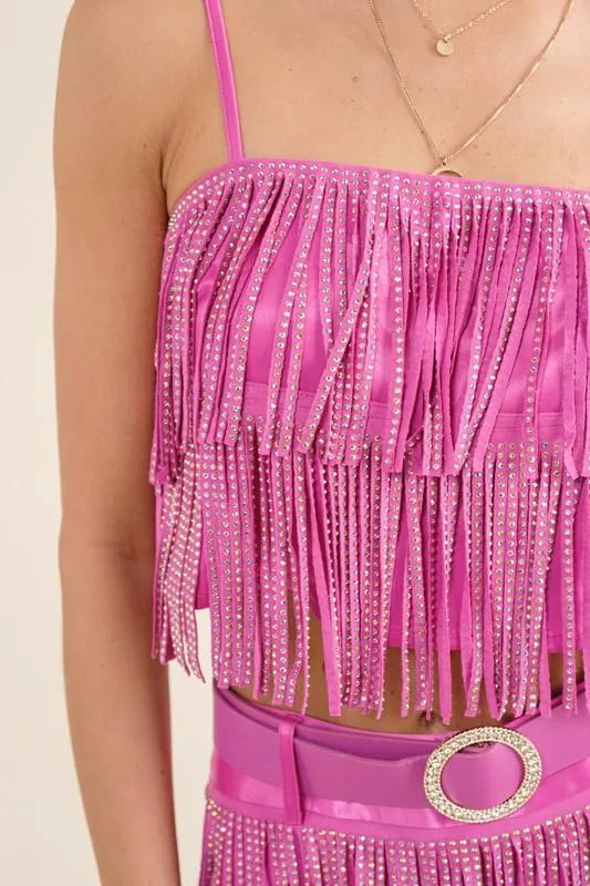 Hot Pink Fringe Cami