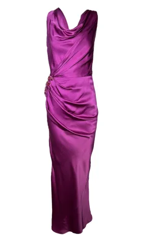 J. Mendel Magenta Bias-Cut 30s Style Silk Gown