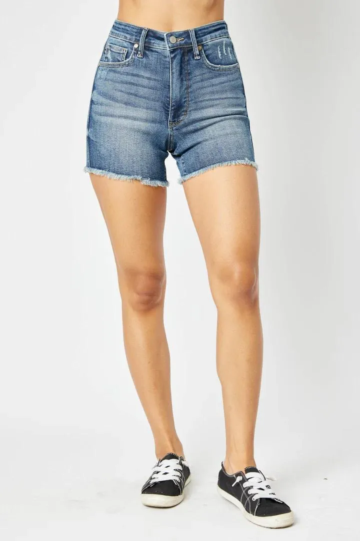 Judy Blue Tummy Fray Shorts