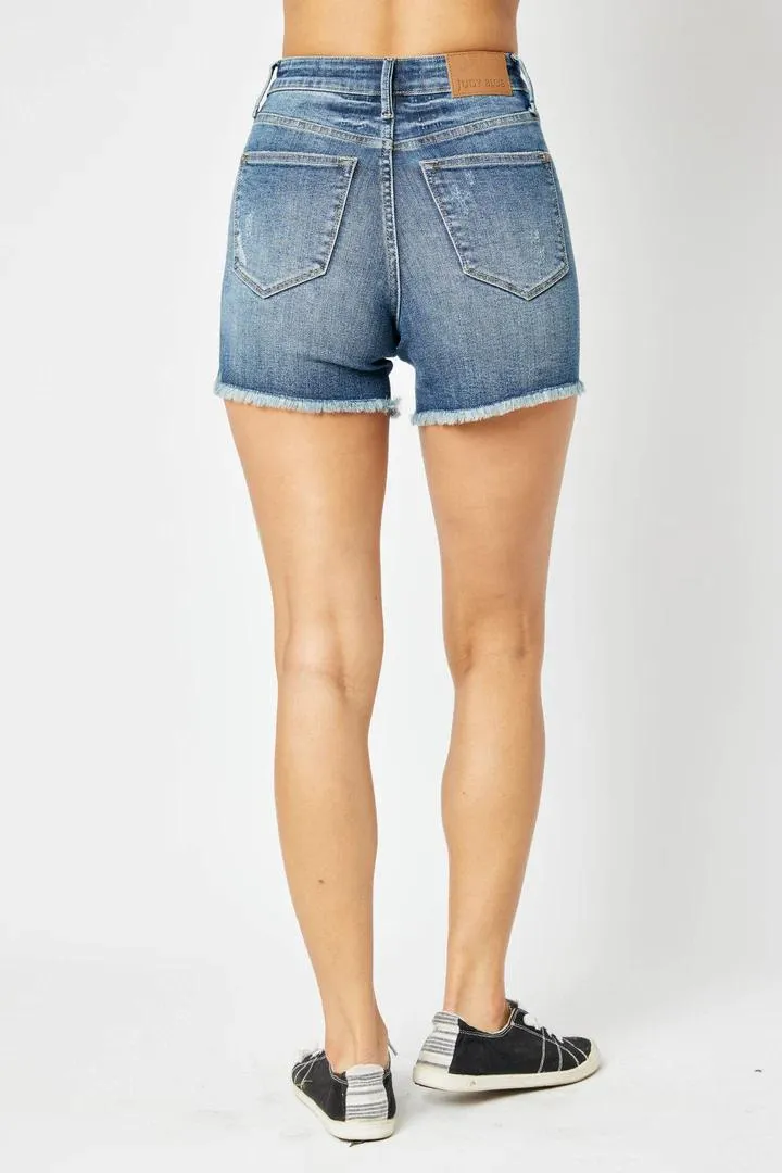 Judy Blue Tummy Fray Shorts