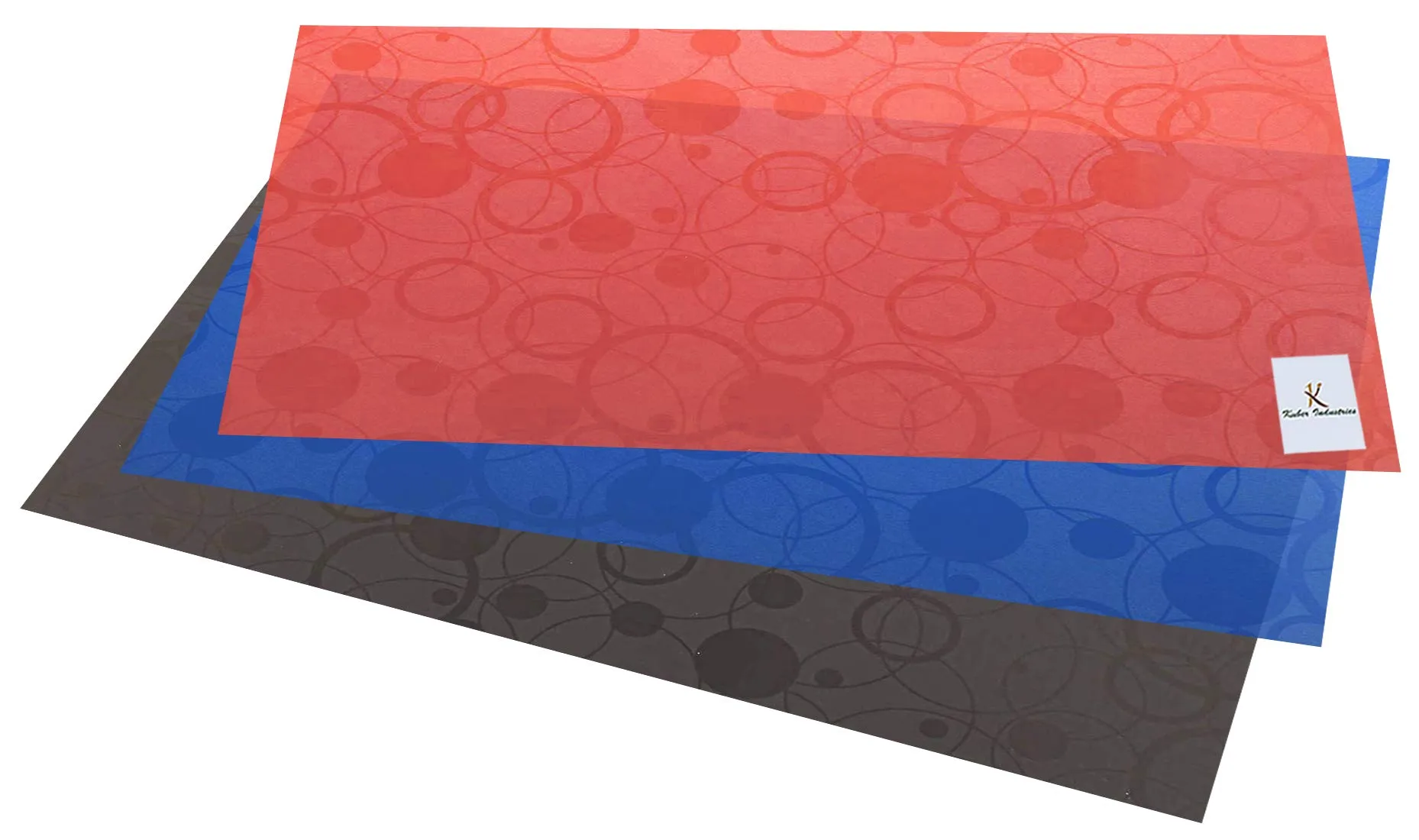 Kuber Industries Circle Design 3 Pieces PVC Refrigerator/Fridge Multipurpose Drawer Mat Set(Black, Blue and Red)-CTKTC32325, Standard