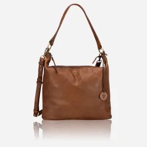 Ladies Leather Hobo Sling Bag, Cognac