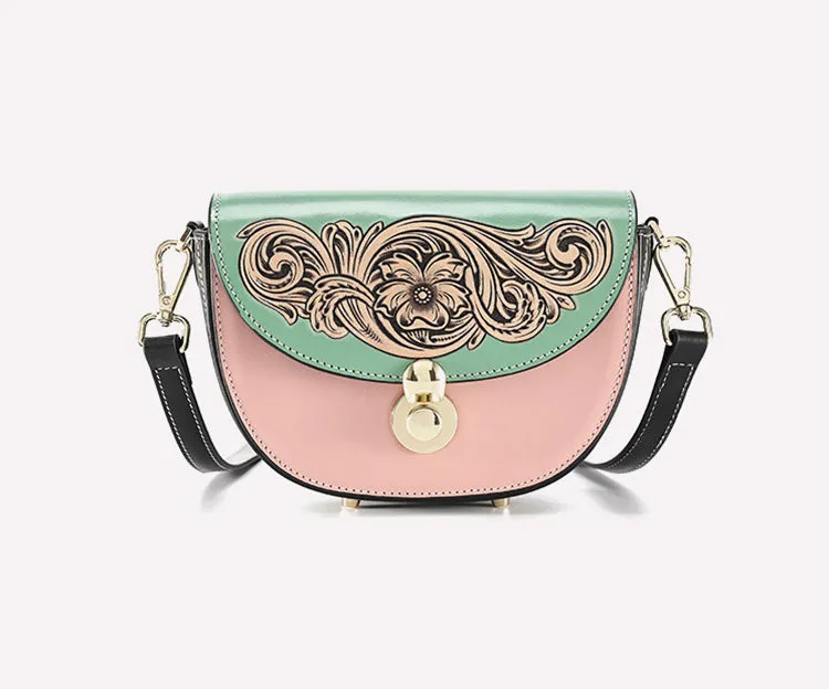 Ladies Small Leather Crossbody Purse Over The Shoulder Purse