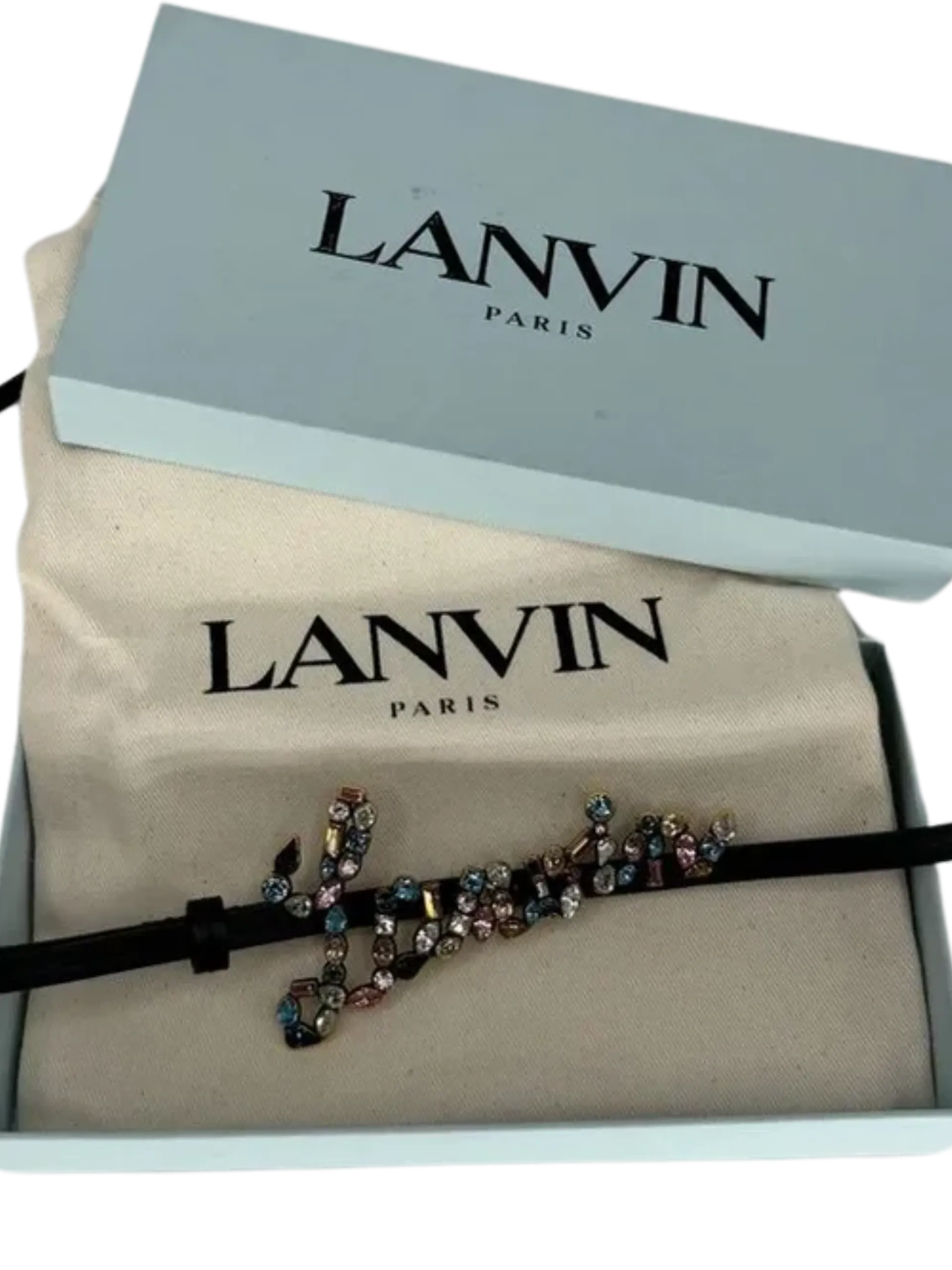 Lanvin Jewelled Logo Detailed Belt