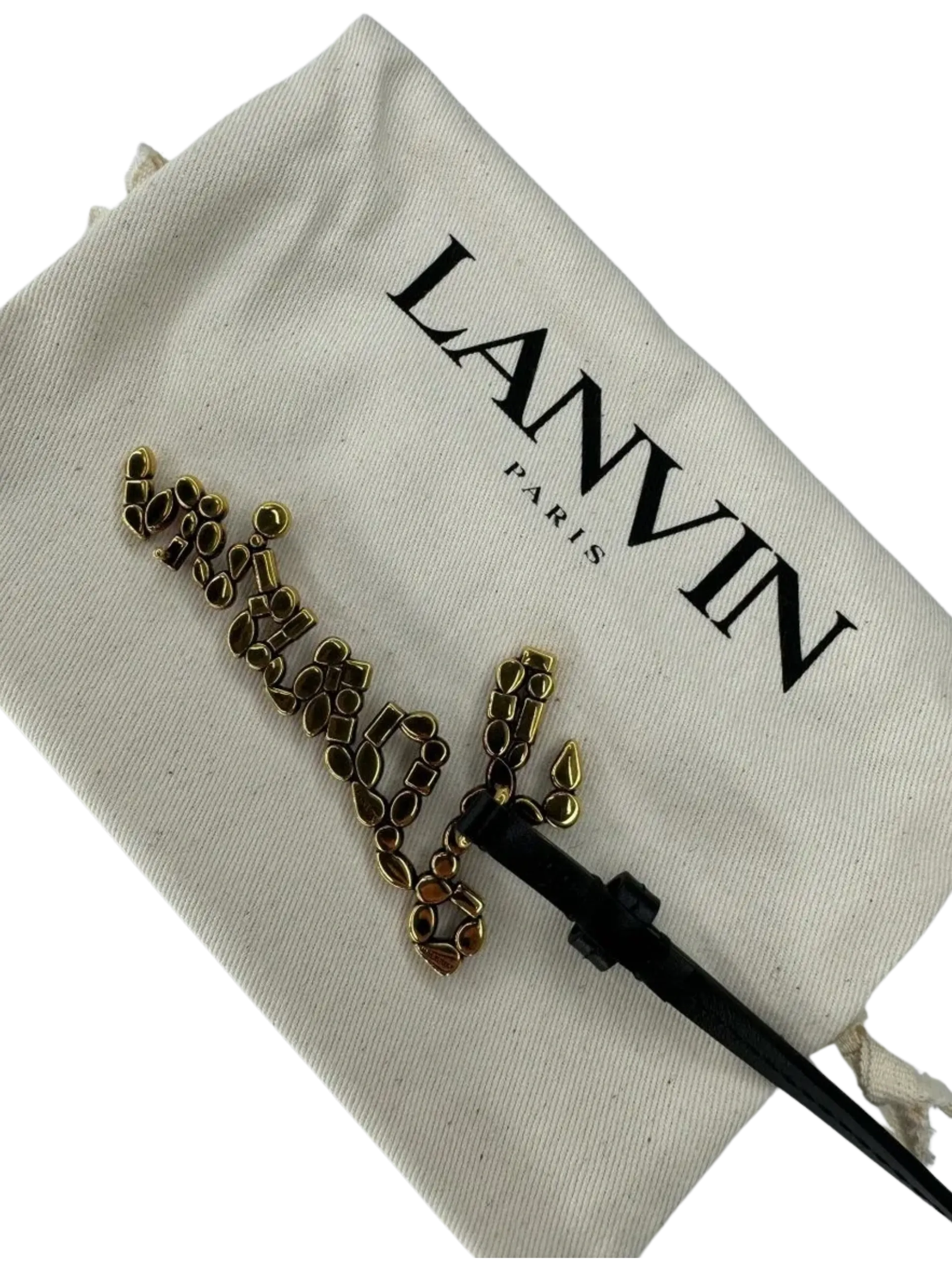 Lanvin Jewelled Logo Detailed Belt