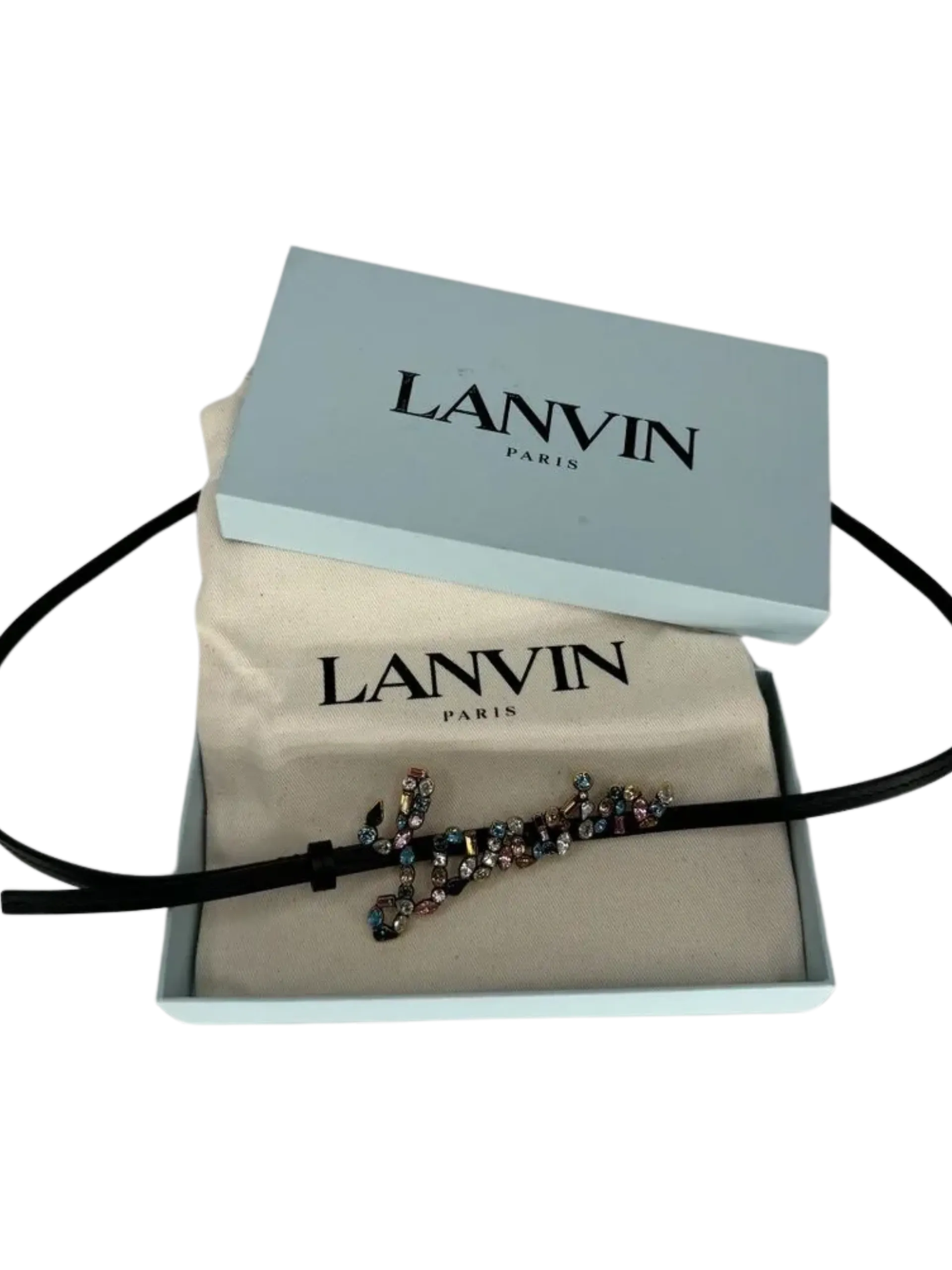 Lanvin Jewelled Logo Detailed Belt