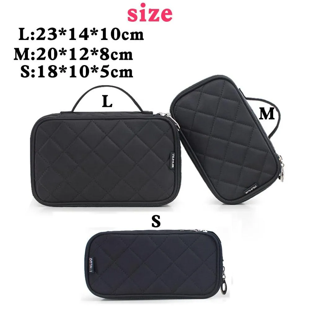 Large Cosmetic Bag Women Waterproof Double Layer Travel Organizer Makeup Bag Toiletry Pouch