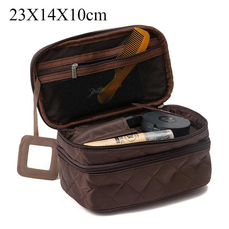 Large Cosmetic Bag Women Waterproof Double Layer Travel Organizer Makeup Bag Toiletry Pouch