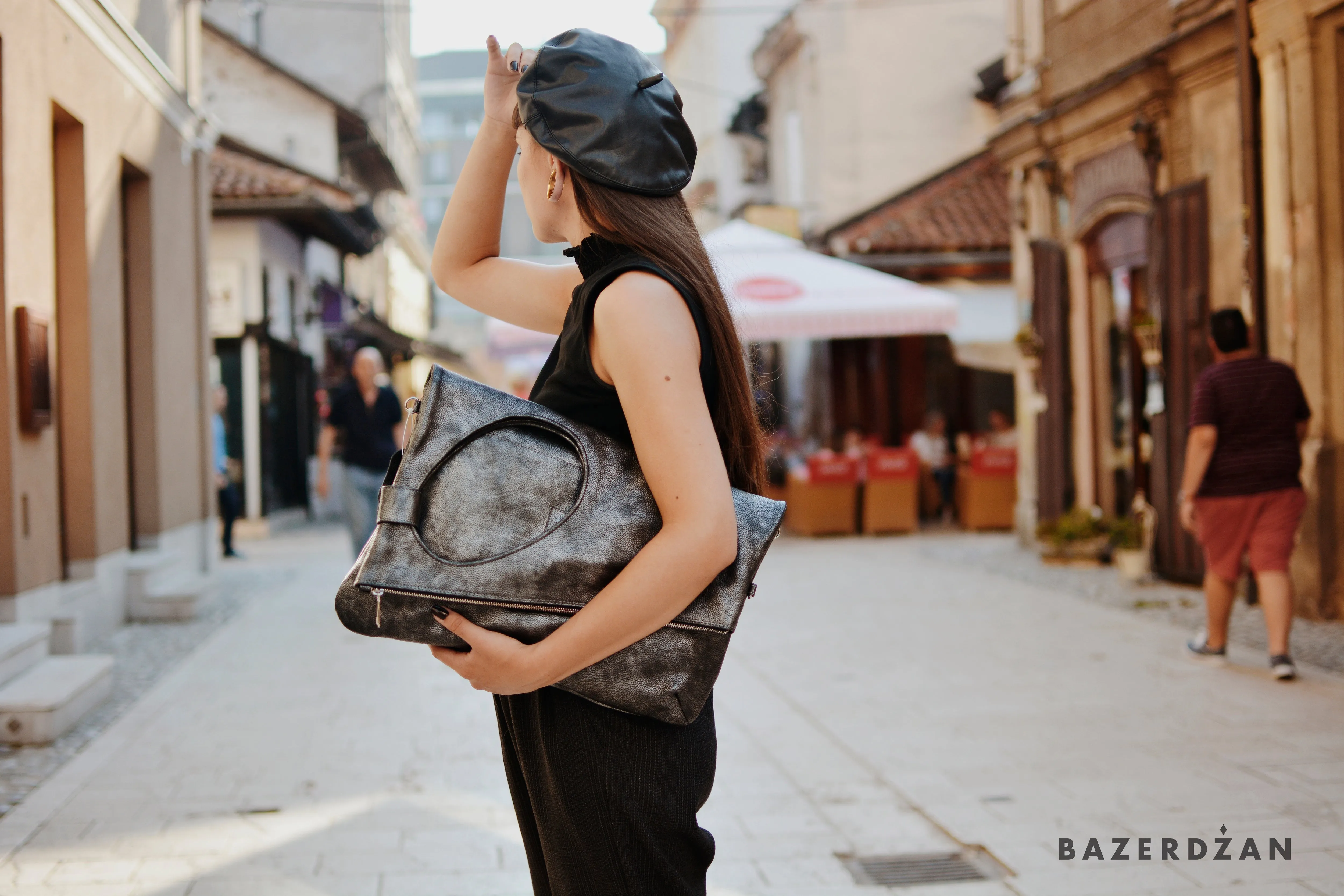 Leather Baklava Bag by Bazerdzan