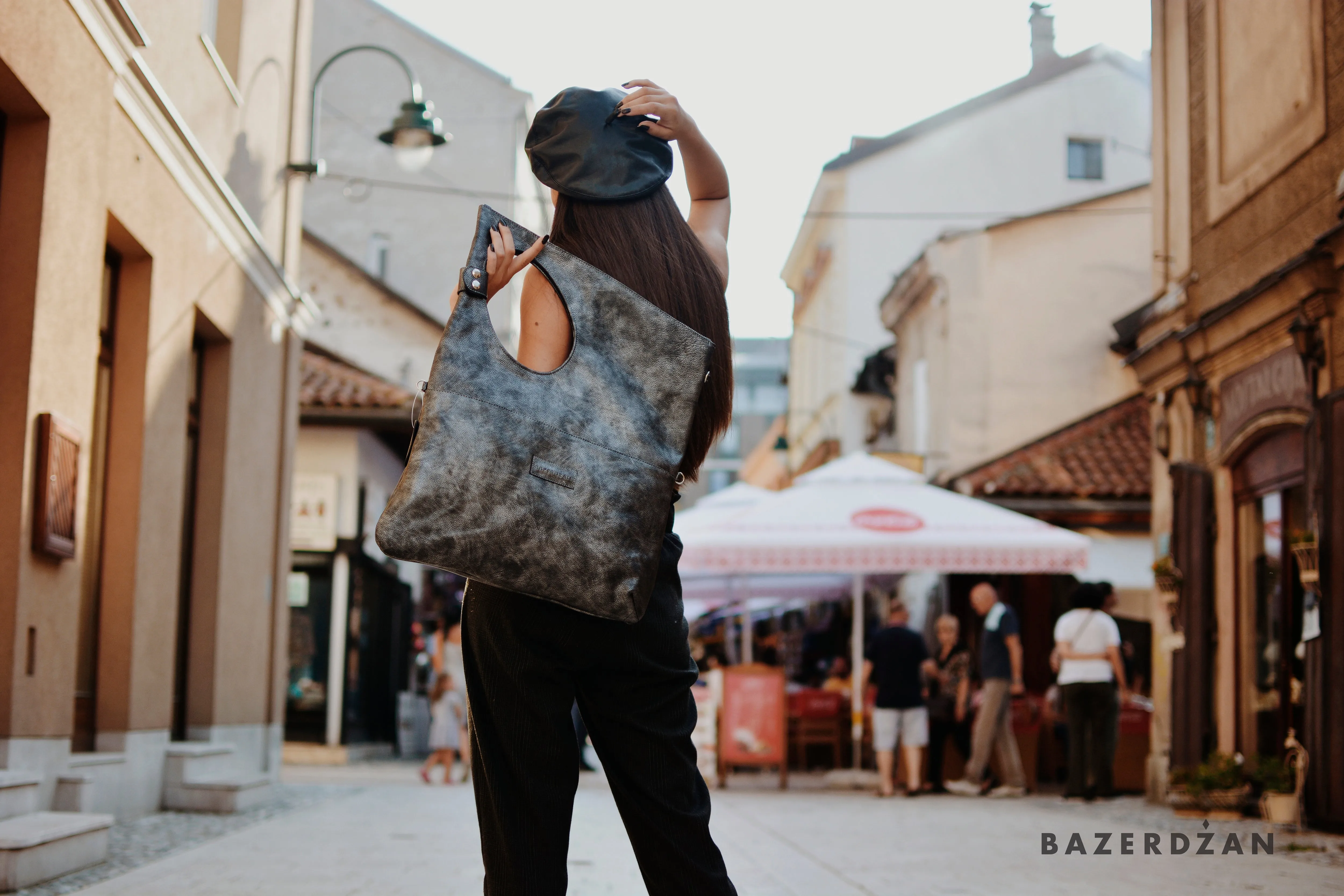 Leather Baklava Bag by Bazerdzan