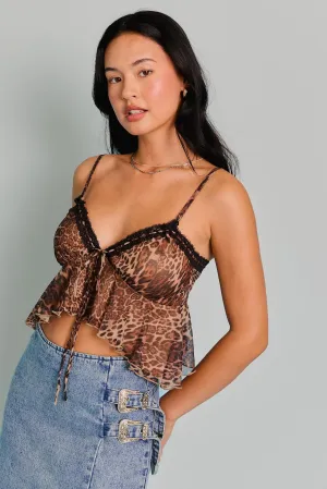 Leopard Lace Top