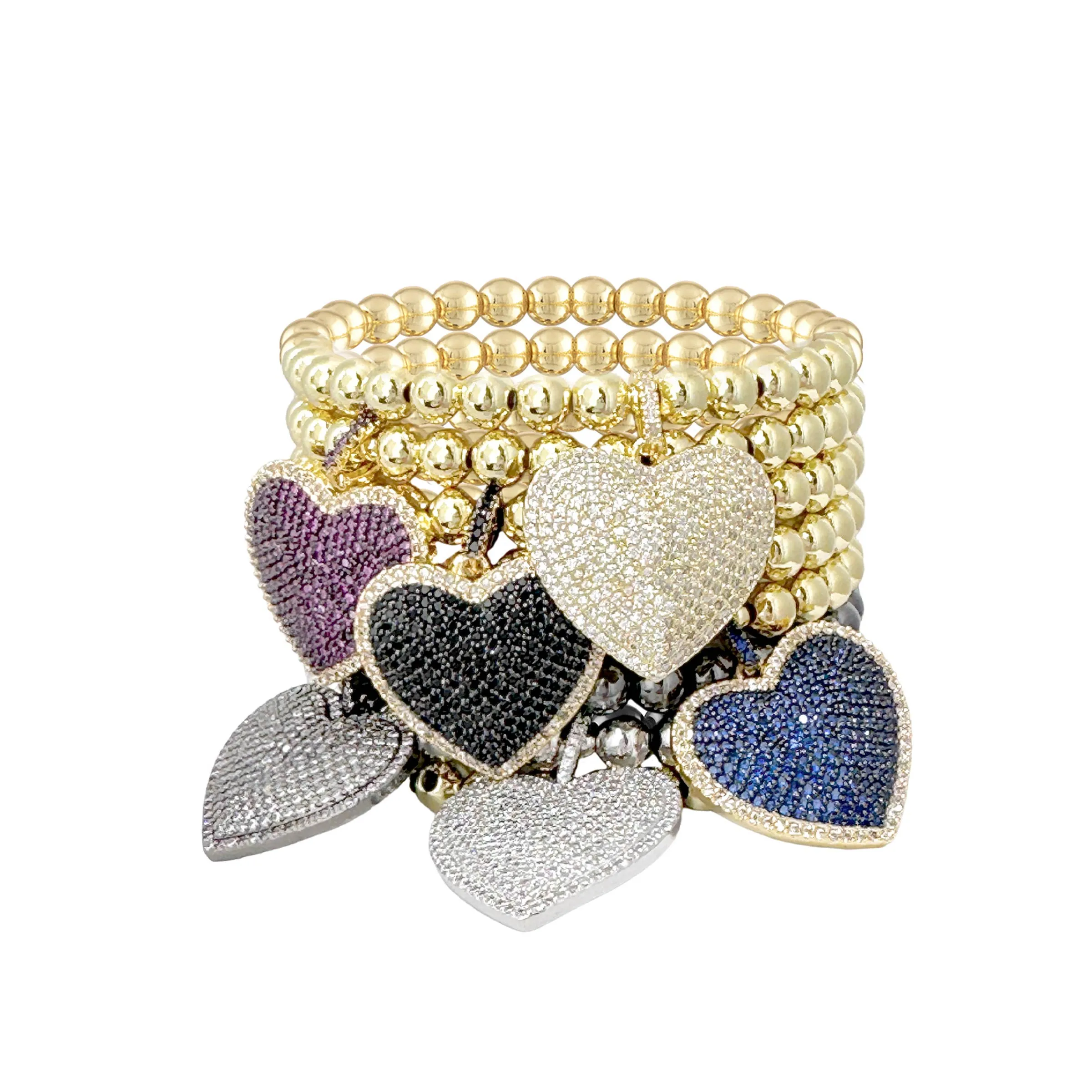 Lila's Gorgeous CZ Heart Charm Bracelet