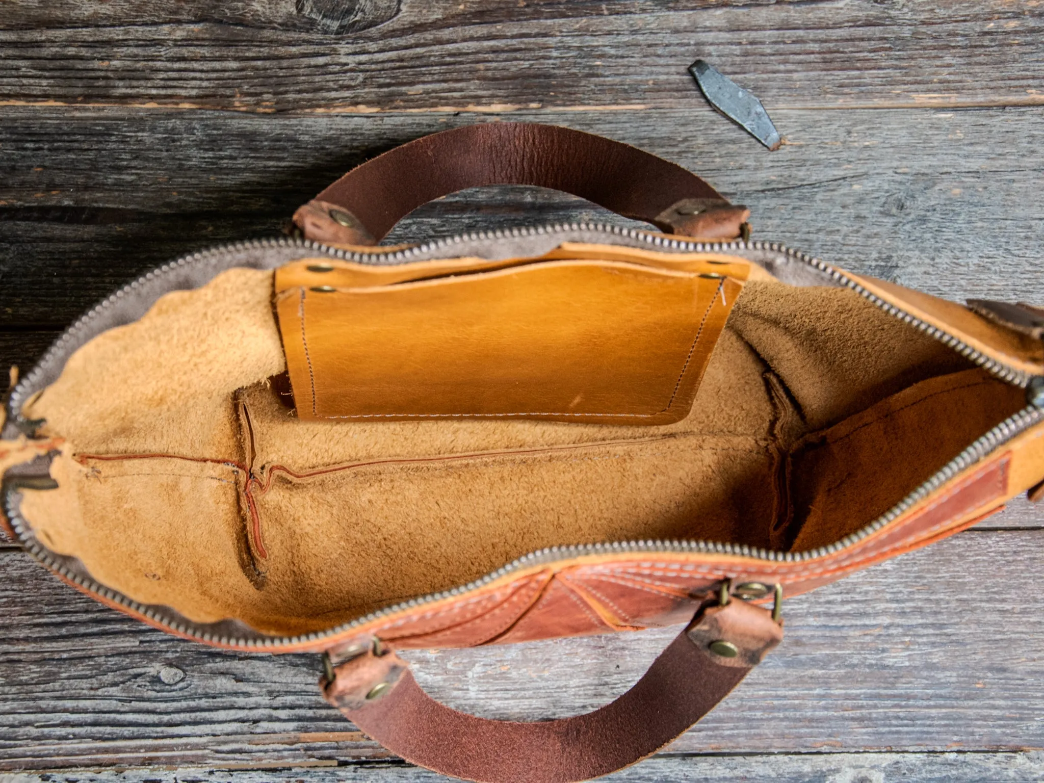 LIMITED | Handmade Leather Tote Bag | Curved Bowler | Orange Slice Bag | Fruit Basket Series