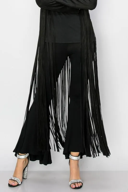 Long Fringe Suede Vest