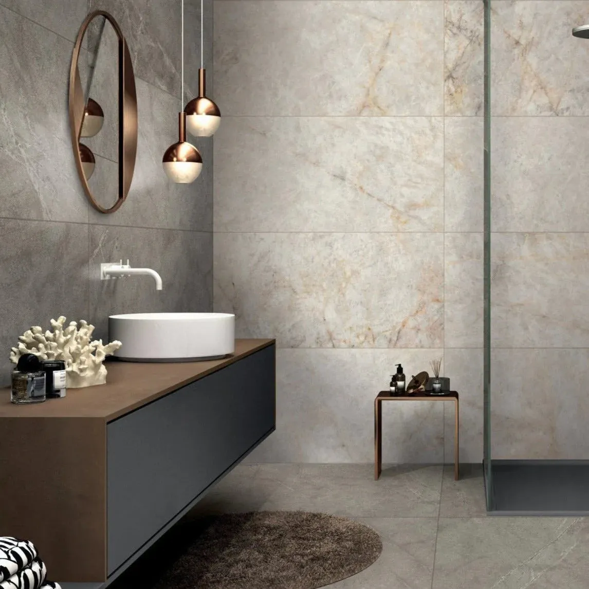 Luxury Taupe Tile - Stunning natural veins to enhance character