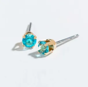 March Aquamarine Stud Earrings