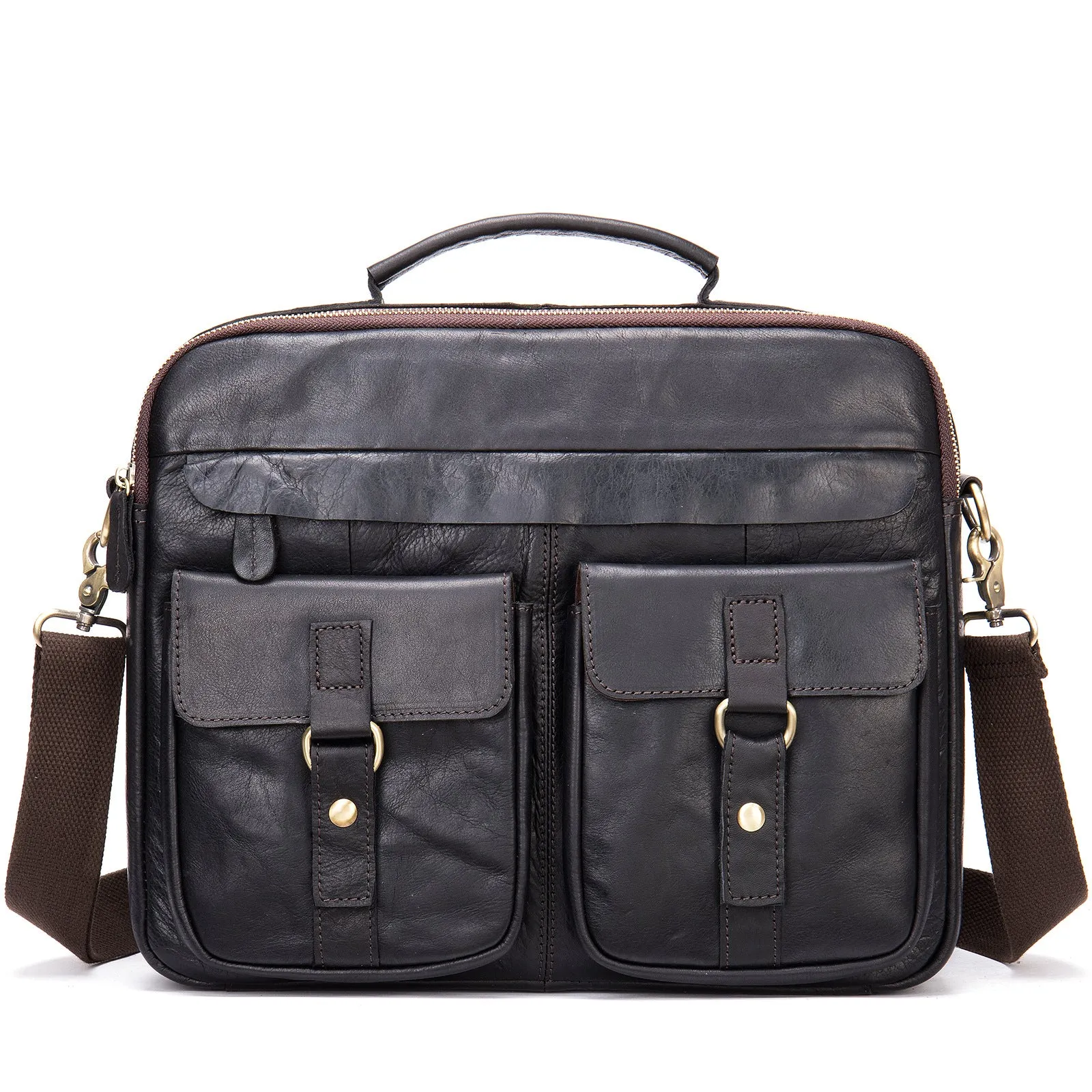 Men's Leather Briefcase Bag Shoulder Bag Business Bag Laptop Bag Messenger Bag Portable Handbag For Gift 0574