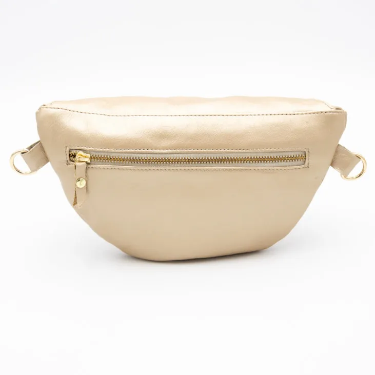 Metallic Gold Leather Bum Bag (w Gold Fittings)