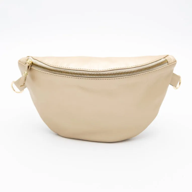 Metallic Gold Leather Bum Bag (w Gold Fittings)