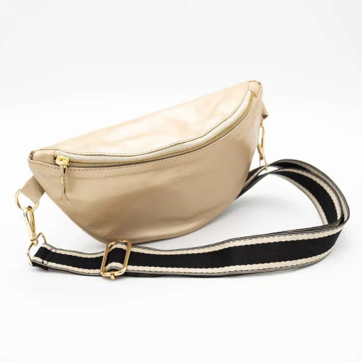 Metallic Gold Leather Bum Bag (w Gold Fittings)