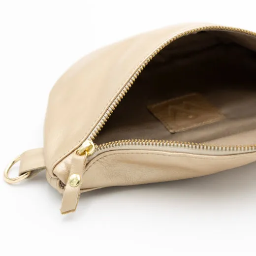 Metallic Gold Leather Bum Bag (w Gold Fittings)