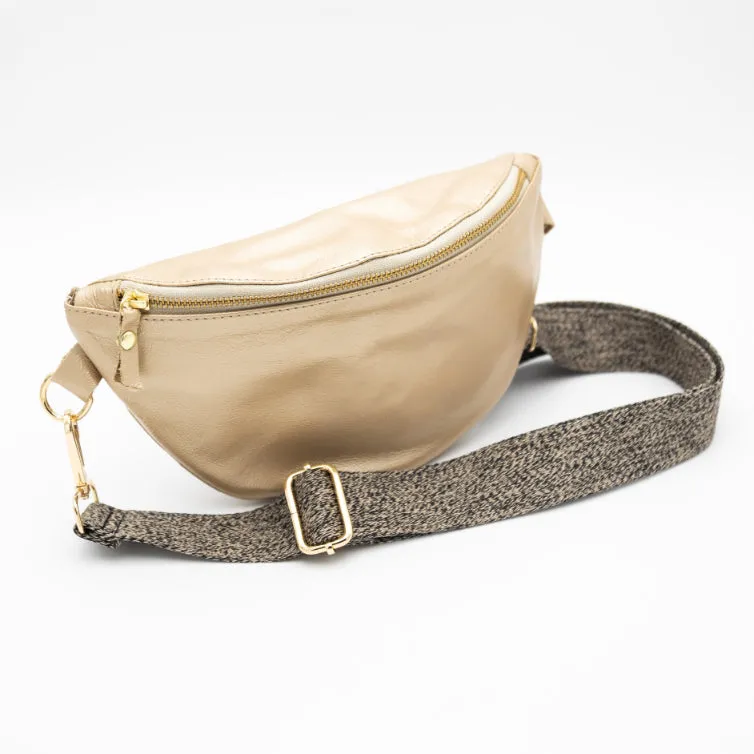 Metallic Gold Leather Bum Bag (w Gold Fittings)