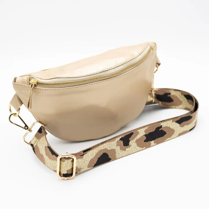 Metallic Gold Leather Bum Bag (w Gold Fittings)