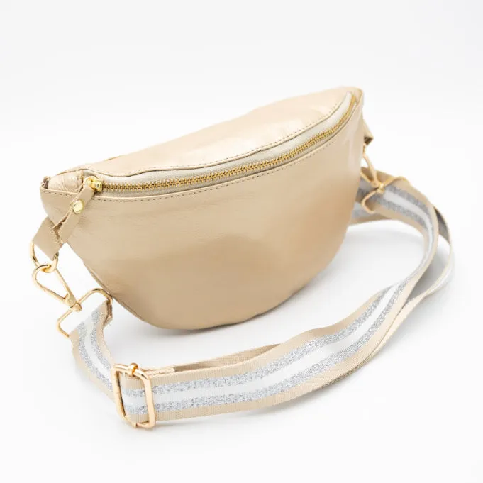 Metallic Gold Leather Bum Bag (w Gold Fittings)