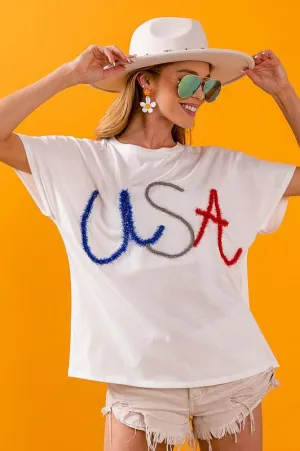 Metallic USA Tee