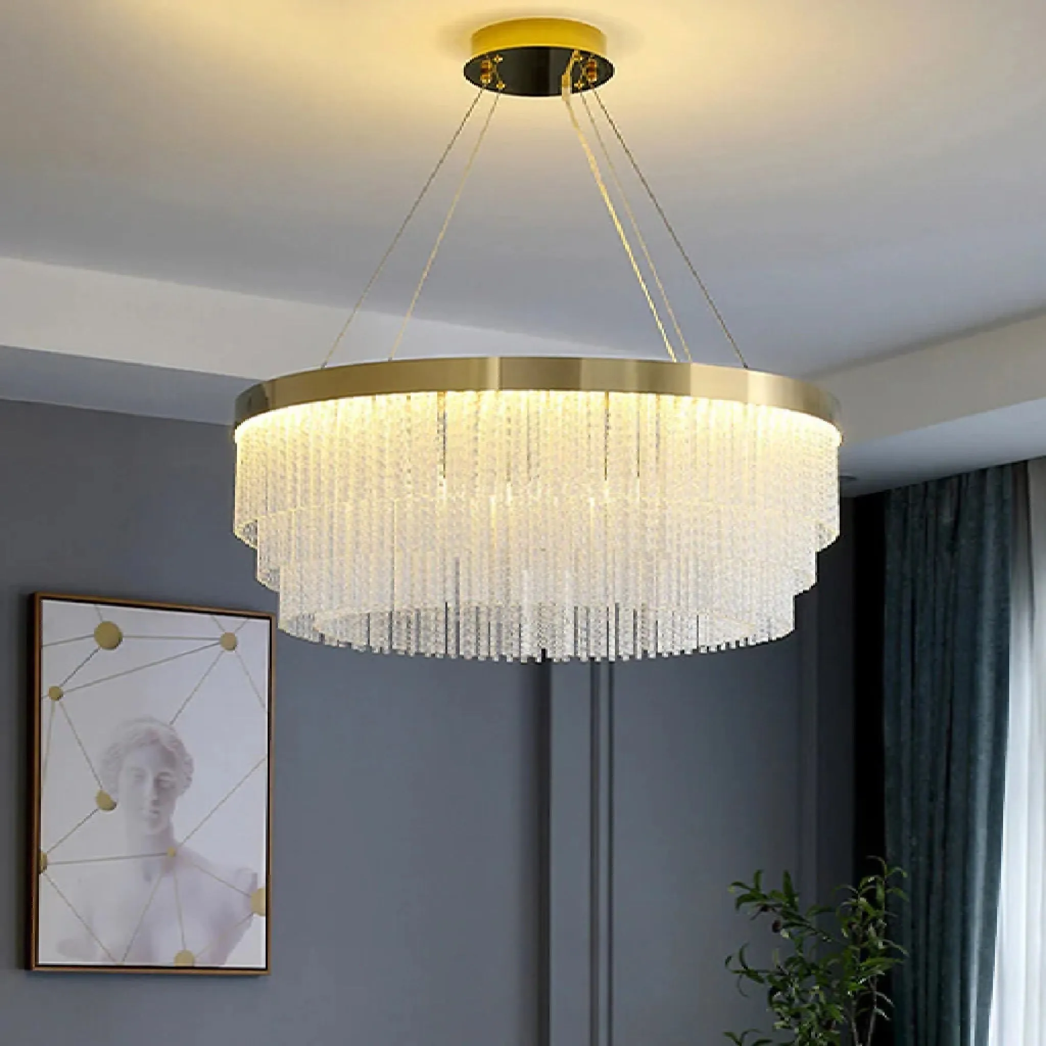 Modern Stunning Round/Rectangle Crystal Chandelier