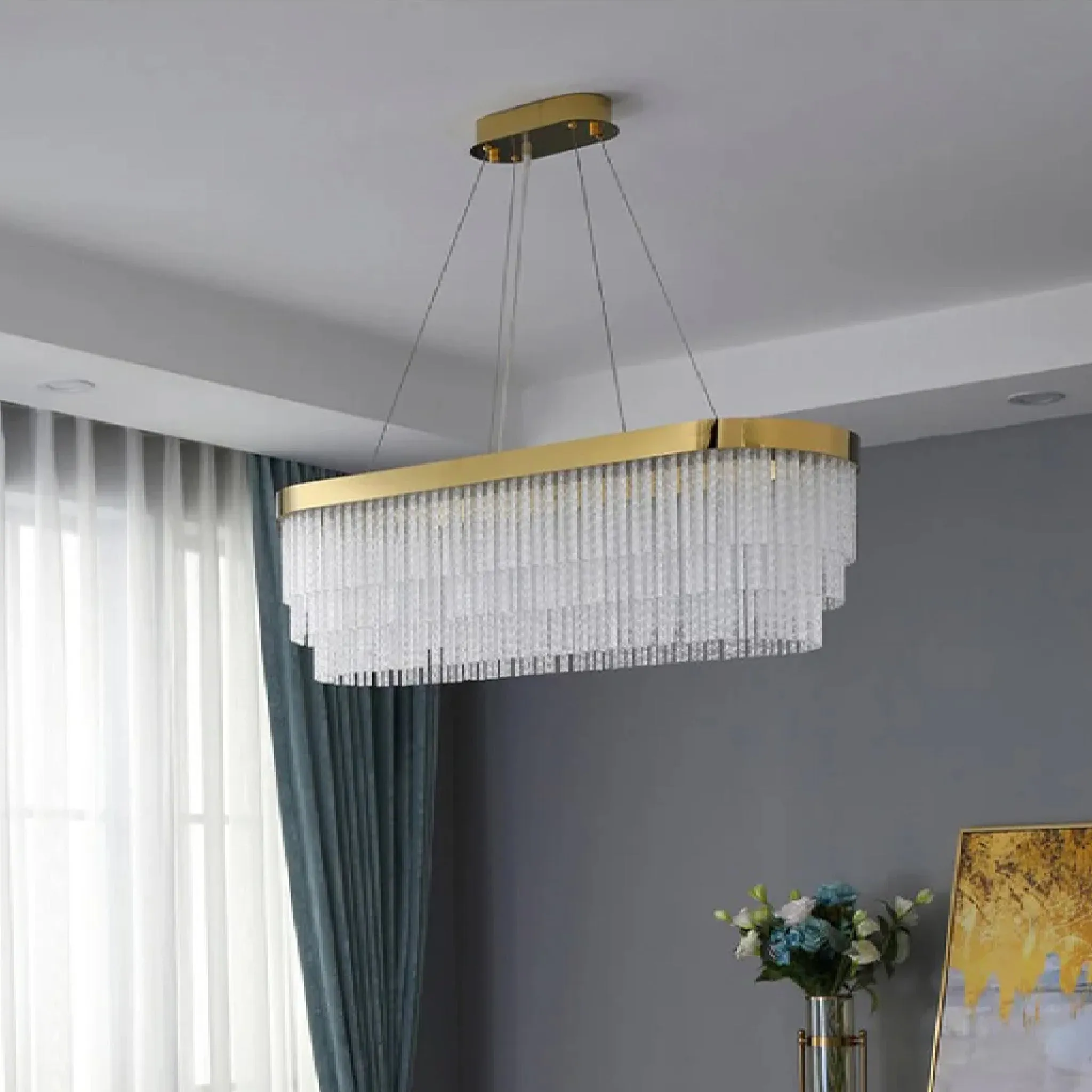 Modern Stunning Round/Rectangle Crystal Chandelier