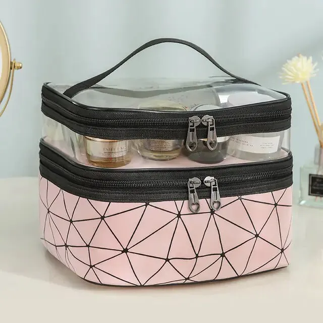 Multifunction Double Transparent Cosmetic Bag