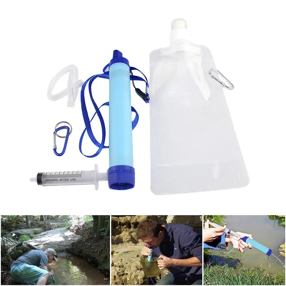 Multifunctional Outdoor Water Purifier Portable Camping Hiking Emergency Survival Safe Tools