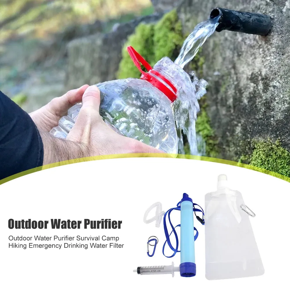 Multifunctional Outdoor Water Purifier Portable Camping Hiking Emergency Survival Safe Tools