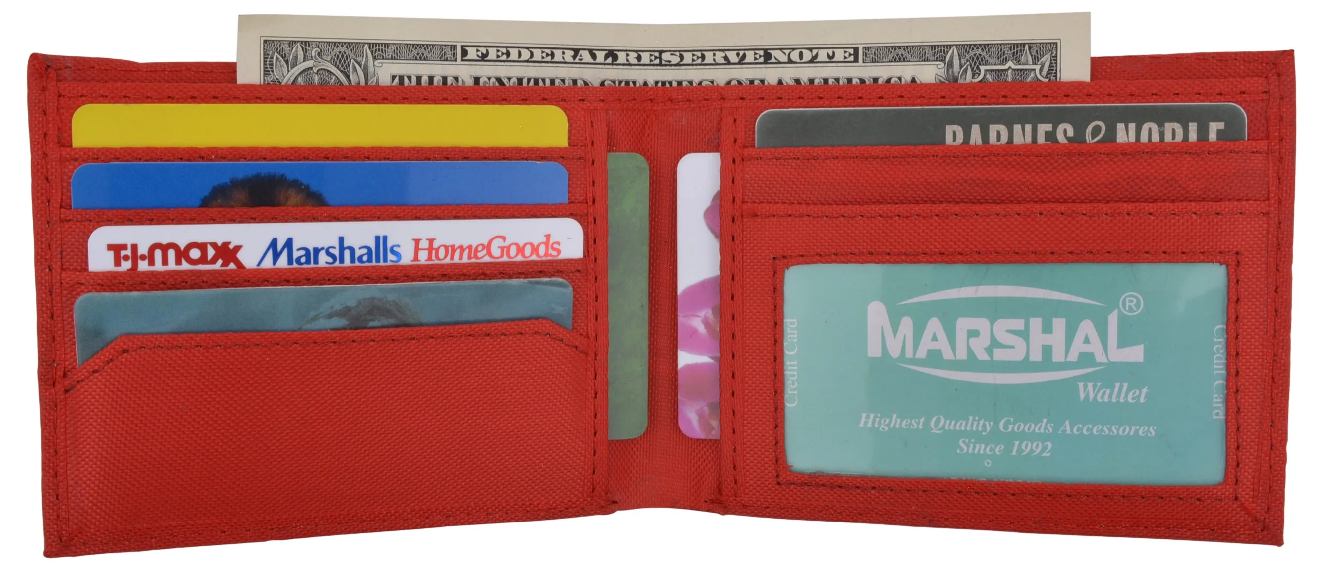 Nylon Boys Slim Thin Bifold Credit Card ID Holder Mens Wallet Black Red Blue Brown