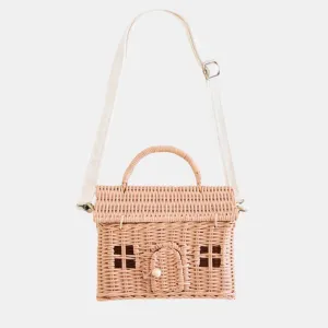 Olli Ella Rattan Casa Bag - Rose