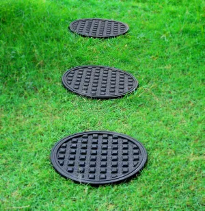 OnlyMat Heavy-duty Round Rubber Assorted Design Garden Tile Mat for Flower Pots - Indoor / Outdoor, Waterproof